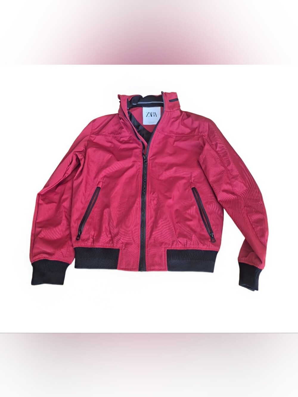 Zara Bomber Style Jacket Mens Size Small With Zip Away Hood